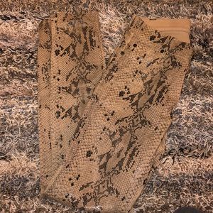 Brown and black snake skin pants